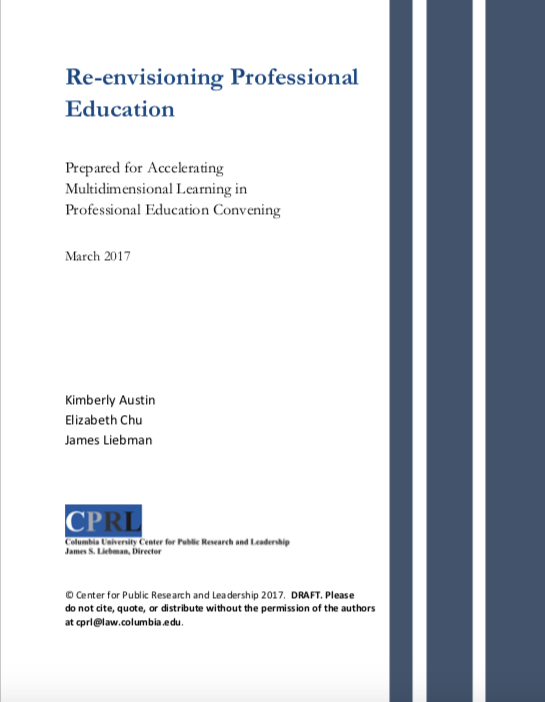 Image of Re-envisioning Professional Education Report Cover Page