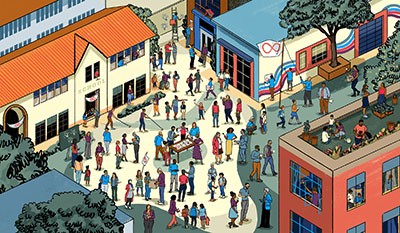 busy village