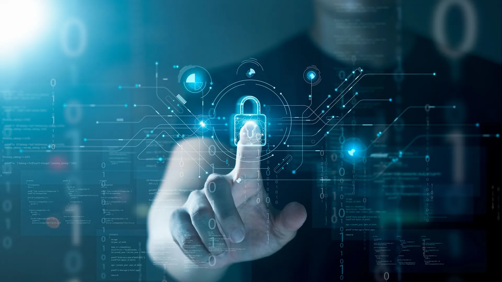 Ai image with person putting finger on a lock