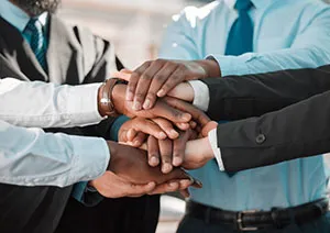 diverse hands holding each other