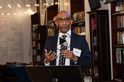 Columbia Law School Dean Daniel Abebe speaks at CPRL event. 