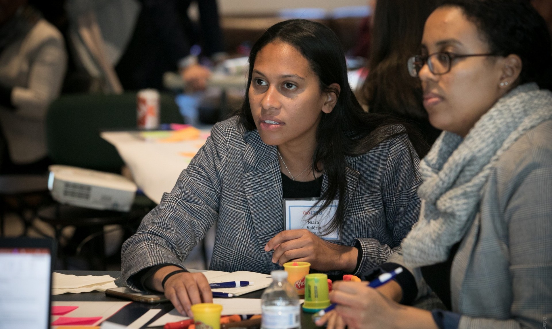 Student leading a table facilitation