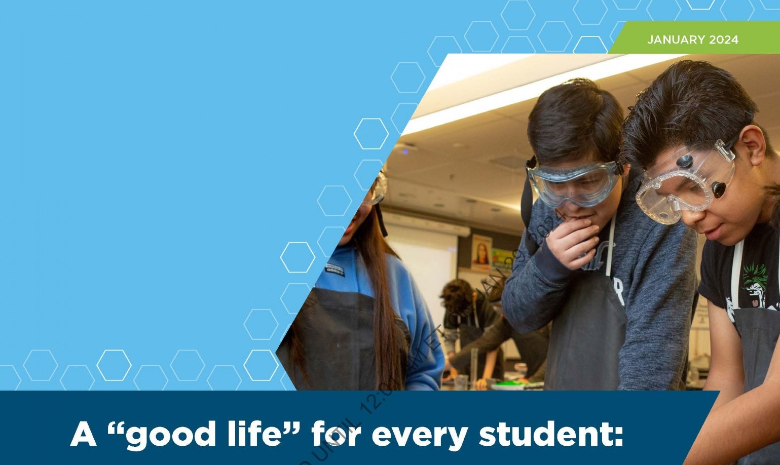 cover image of Good life report, high school students in science class