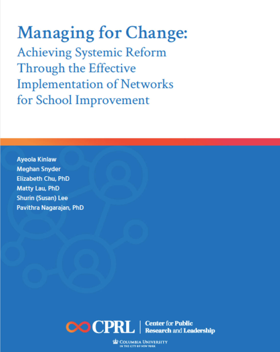 Managing for Change cover of managing for change report.