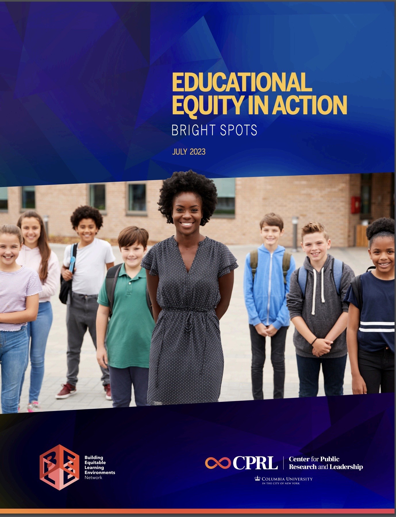 Equity in Action: Bright Spots teacher standing in front of group of students