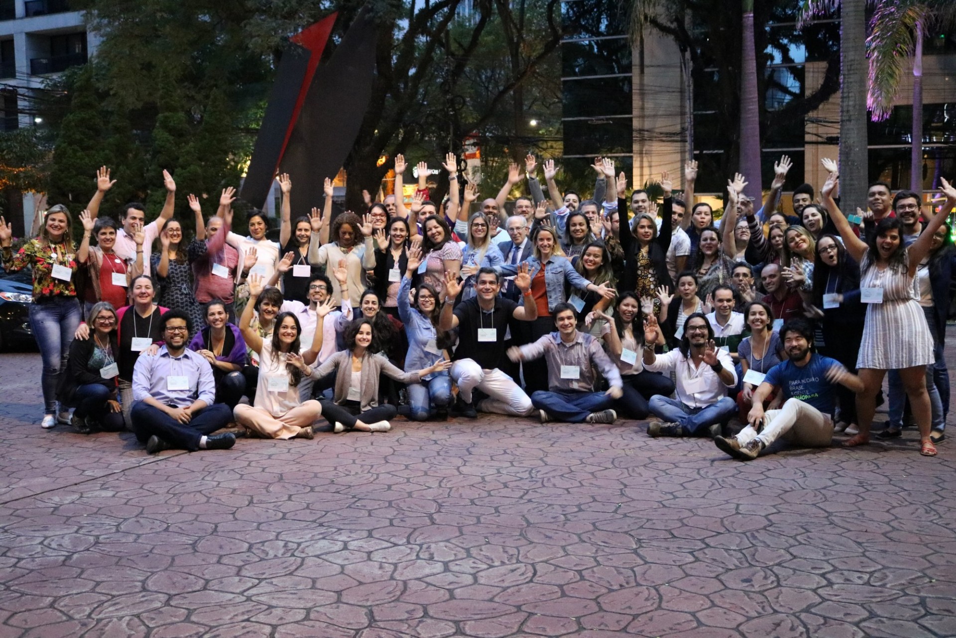 Large group photo at one of our workshops